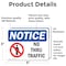Signmission No Thru Traffic Sign, Vinyl Decal, 5in W x 3.5in L, 2PK OS-2PACK-NS-D-35-L-16200 - alternate 2
